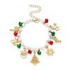 Christmas Theme Charm Bracelet With Pendant Tree Santa Reindeer Snowflake Adjustable Women