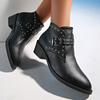 Large Pointed, Low Cut Square Heel Fashion Boots for Autumn and Winter , New Short Buckle Chelsea Women's Boots