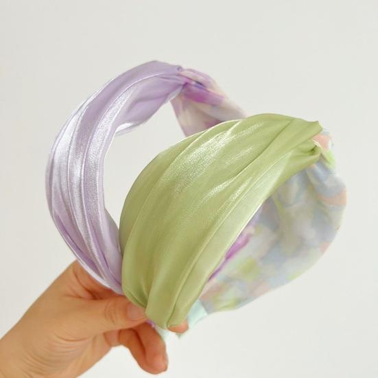 2 Piezas Diadema para Mujer Color Tie-Dye Diseño de Nudo Tejido Suave Aro Ancho para el Cabello Ligero Elástico Accesorio para el Cabello