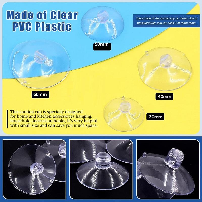 30/40/50/60mm Suction Cups with Holes Sucker Pads with Holes Perforated Suction Cup for Glass Window Decor Wedding Car 10PCS