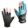 1 Paar Outdoor Stichfeste Rutschfeste Drei-Finger Angelhandschuhe Eisseide Atmungsaktive Sonnenschutzhandschuhe