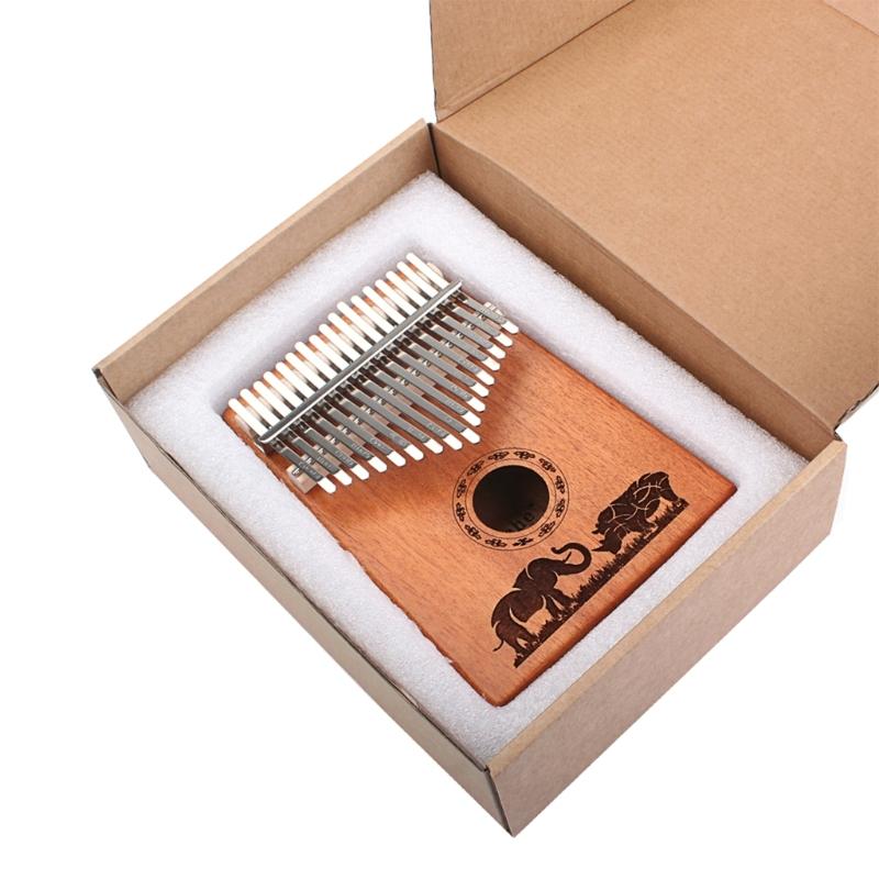 Kalimba 17 Keys Thumb Piano with Study Instruction & Tune Hammer Wood Finger Piano for Kids Adult Beginners Professional