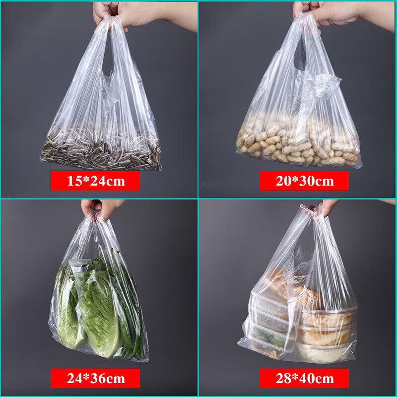 White Transparent Heavy-Duty Plastic Carry Bags with Handles