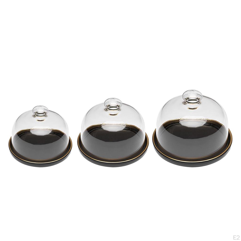 Cover Serving Tray Cloche Dome Bamboo Cheese Board Storage Cake Stand Party Decoration