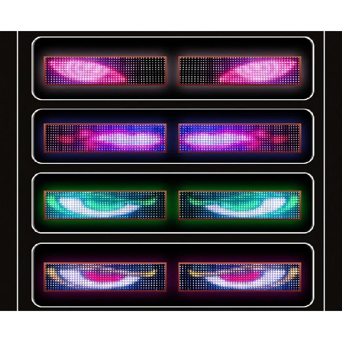 Truck Car Devil Eye LED Pixel Panel Light Remote Control Soft Foldable Lighting Scrolling For Board Windshield 12V 24V