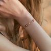 Vintage 18k Gold Plated Brass Handmade Colorful Palm Design Chain Bracelet For Women