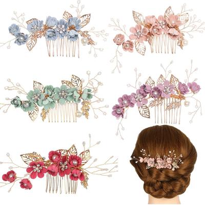 Fashion Wedding Bridesmaid Hair Jewelry Hair Combs Bridal Clips Flower Hair Pin Leaves Tiara