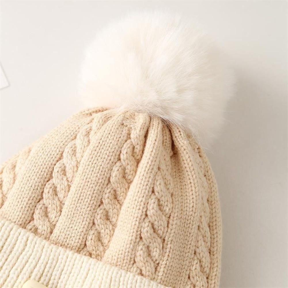 Warm Pullover Cap Pompom Beanie Hat New Knitted Cap 0-3Y