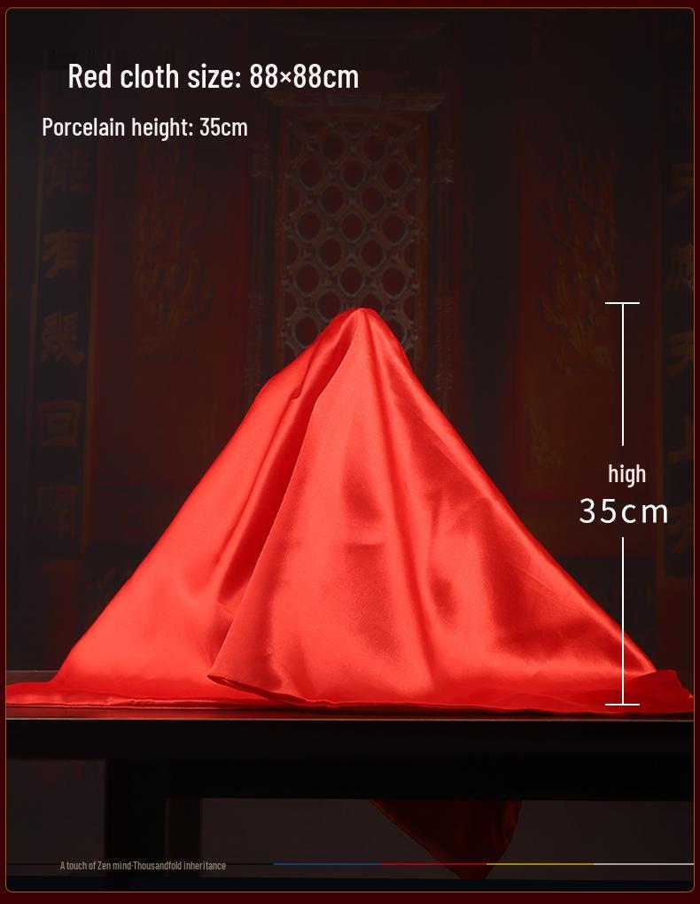 Buddha and Bodhisattva Statue with Red Silk Cloth Covering for Head and Body