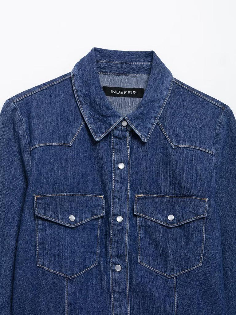 2025 Spring Women's Fashion: European & American Style Denim Shirt with Long Pants