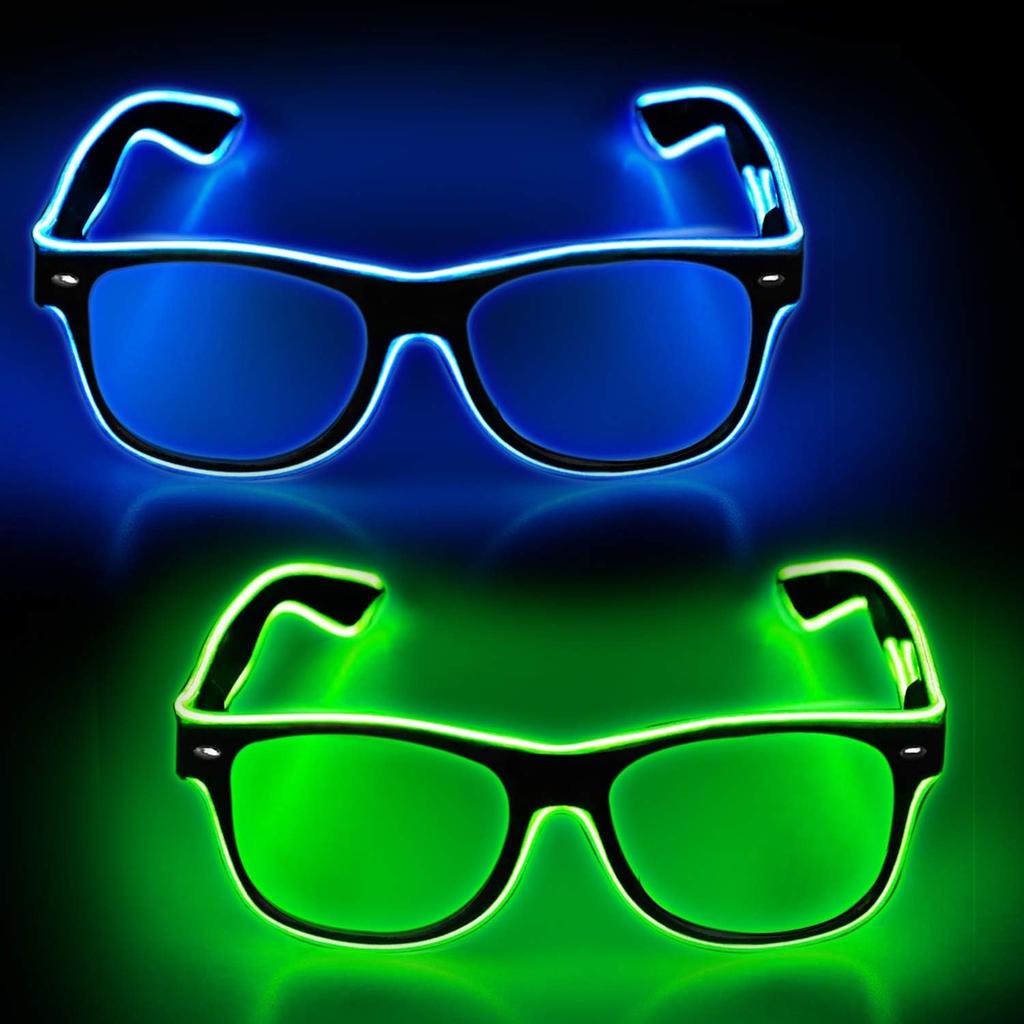 Świecące w ciemności Neonowe Okulary Rave LED na Imprezę EDM Halloween i Boże Narodzenie dekoracja halloweenowa okulary na imprezę fiesta