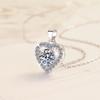 S925 Sterling Silver Necklace 1 Carat Love Heart Pendant Plated 18 Gold Silver Jewelry Moissanite Clavicle Chain 2026