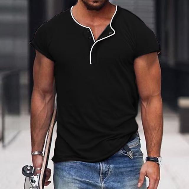 Solid Color T-Shirt for Men New Summer Versatile Short Sleeve Casual Men's T-Shirt Top