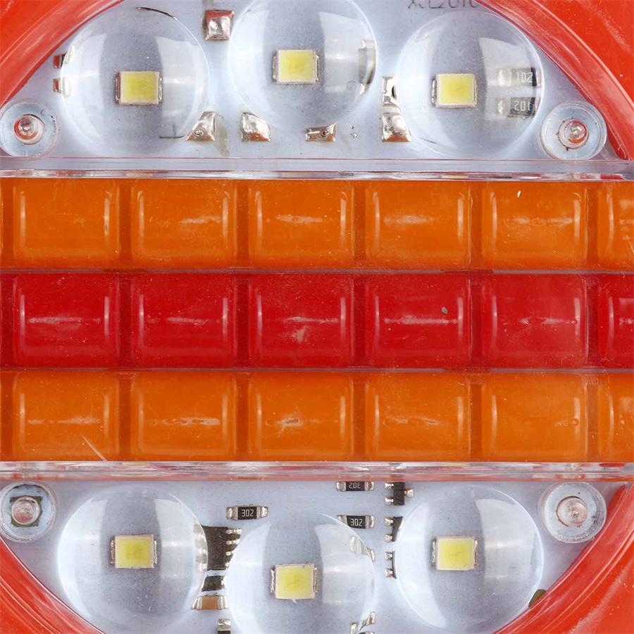 2Pcs 5.3" Dynamic LED Car Bus Van Caravan Lamp Flow Turn Signal Tail Light Brake