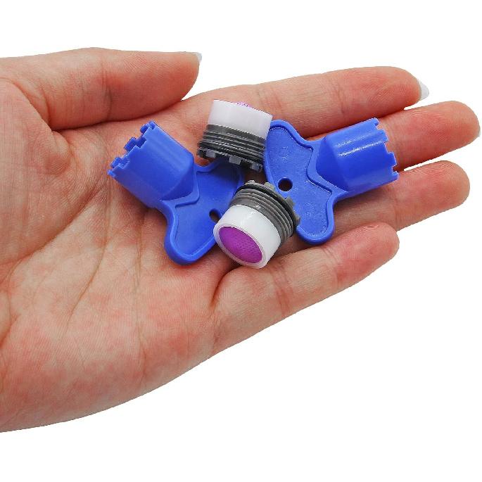 4Pcs(2 Set) M16.5 Faucet Aerator with Key Removal Wrench Tool, Bathroom Water Faucet Aerator Adapter Replacement Parts Water Flow Restrictor for