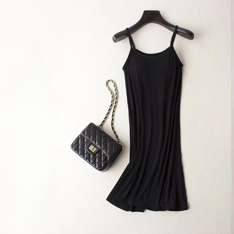 Modal Sleepwear With Chest Pad Women Nightgown Plus Size Sleeping Dress Pijamas Ladies Home Wear Sleeveless Summer