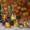 Christmas Resin Light-Up Small House Ornament - Retro Micro Landscape Decoration