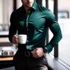 Heren Slim Fit Lange Mouwen Shirt, Veelzijdig voor Formele en Dagelijkse Kleding
