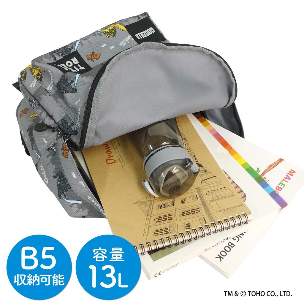 [TITLE ROLE] Backpack with Godzilla, Mothra, King Ghidorah, and Mechagodzilla Designs, Large Capacity, B5 Storage, Perfect for School Trips, Travel, a