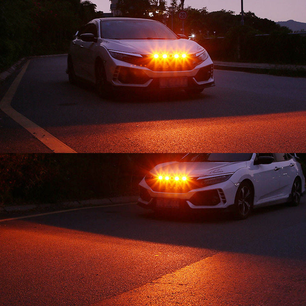 Led Grille Lights Front Grill Lights  Amber LED  Running Lights Universal