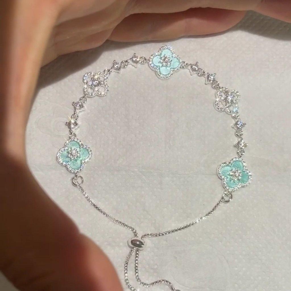 Flower Zircon Hollow Silver Bracelet For Women With Elegant Design Gift For Spring 2026