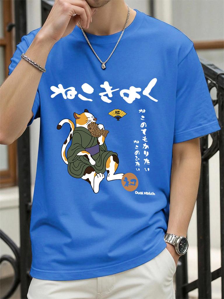 Original Japanese Retro Cat Printed TShirts Womens Summer Cotton Tops ONeck Soft Loose Short Sleeve T Shirt Casual Clothes