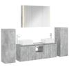6 Piece Bathroom Furniture Set In Concrete Grey Engineered Wood and Glass