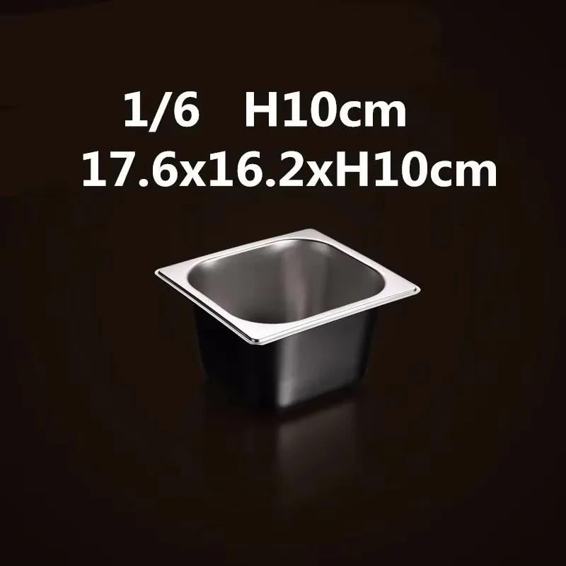 Square Pots GN Pan Kitchen 304 Stainless Steel 1/9 1/6 1/4 1/3 Food Pan Chafing Buffet Gastronorm Pan Containers Lid 0.7 Mm