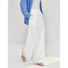 INMAN Women's White Linen Lyocell High-Waist Wide-Leg Pants