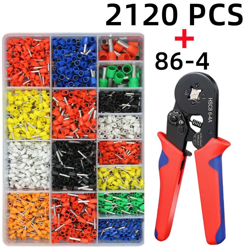 Tube Terminal Crimping Tools Ferrule Crimping Pliers HSC8 6-4 0.25-10mm² 23-7AWG 6-6 0.25-6mm² Electrician Clamp Sets Wire Tips