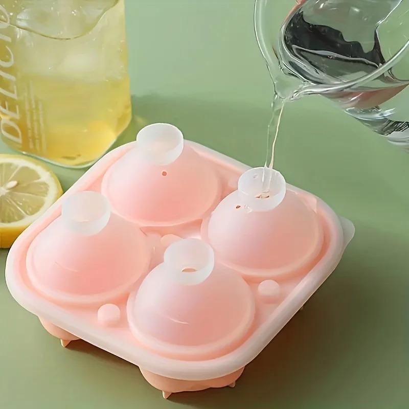 3D Rose Flower Silicone Ice Cube Tray Mold With Lid, Ice Ball Maker Mould, Kitchen Gadget For Whiskey Cocktails Juice Drinks