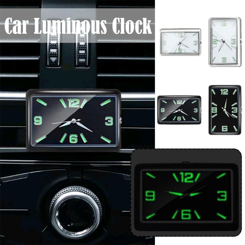 Car Quartz Electronic Clock Car Air Vent Self Adhesive Quartz Clock Workbench Storage Cabinet Noctilucent Electronics Clock