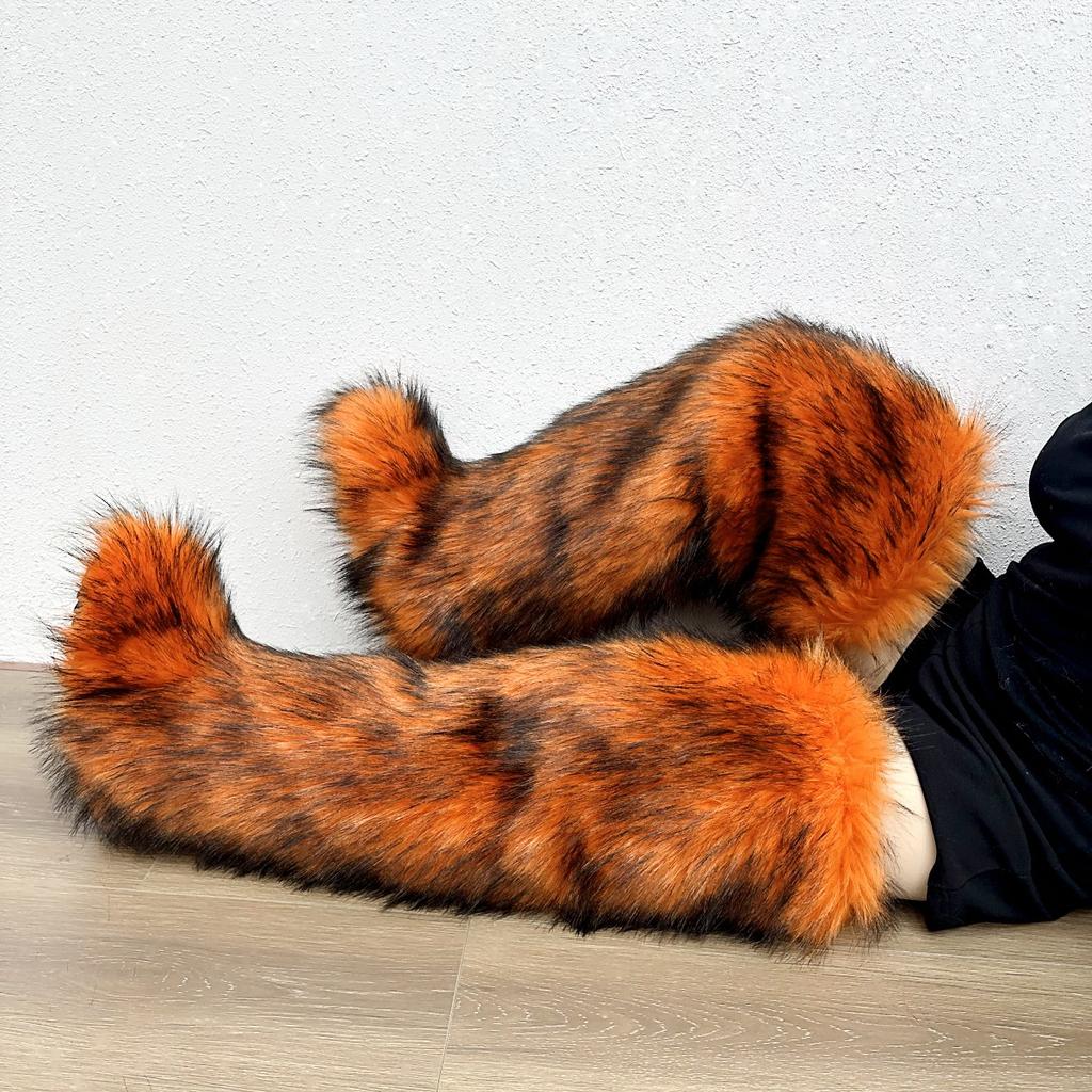 IPPEUM Winter Plüsch Lange Stiefel 2025 Kniehohe Stiefel für Damen Schuhe Über Kniehohe Pelzstiefel