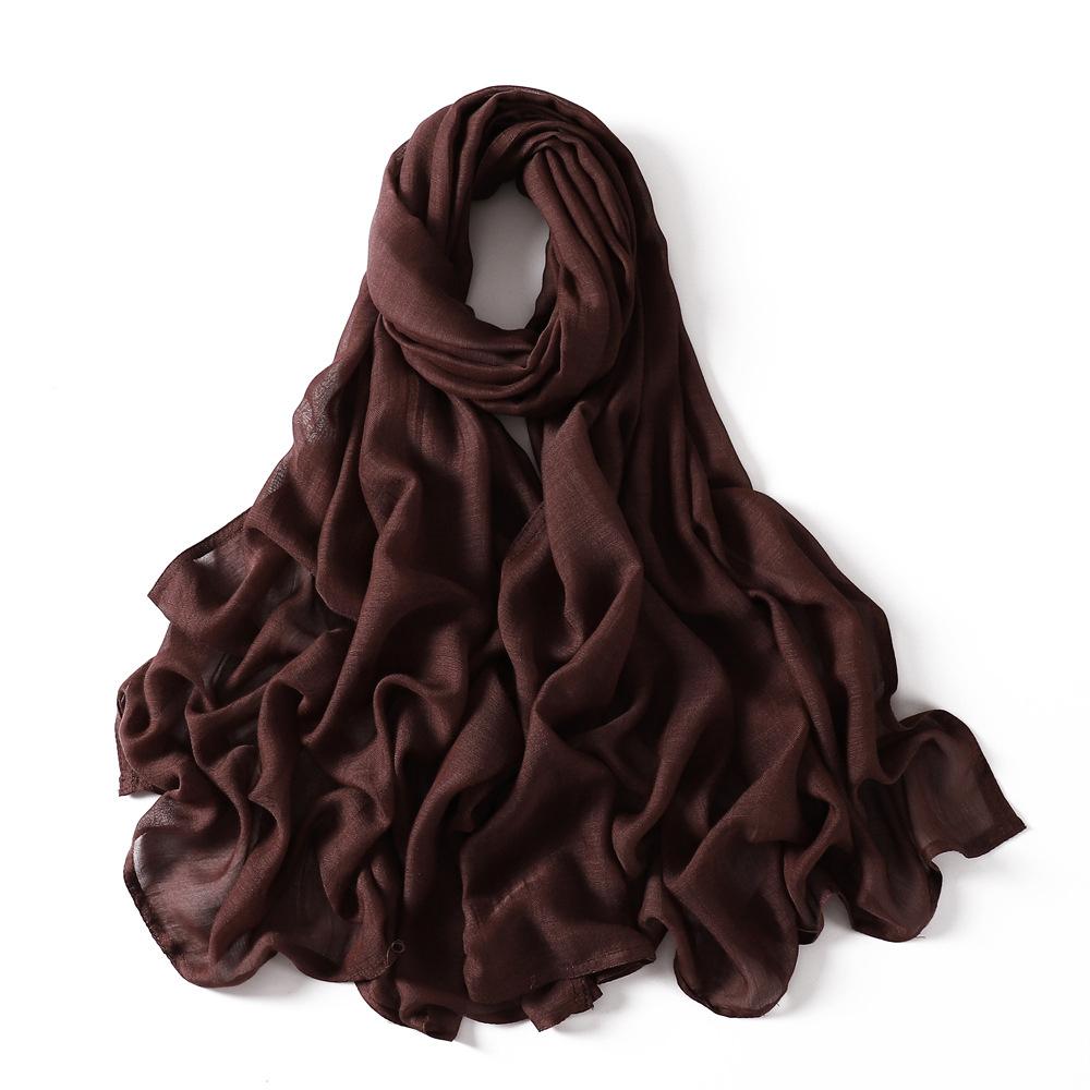 New Cotton Linen Scarf For Women Girls Students Autumn Winter Solid Color Long Scarves Soft Viscose Shawl Female Wrap Shawls