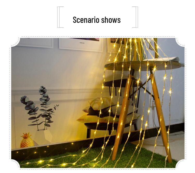 Waterproof LED Waterfall Flowing Fairy Lights - Outdoor Decorative Chasing String Curtain Lights.
