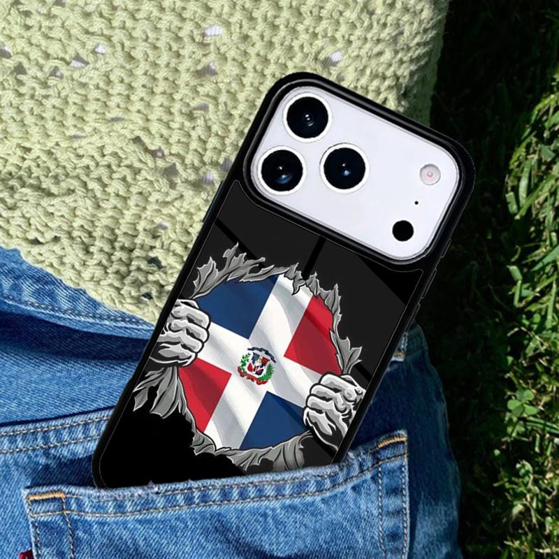 Dominican Vintage Republic Flag Soft Phone Case Cover Compatible with for IPhone 17air 16e 15 14 13 12 11Pro Max 17 Air