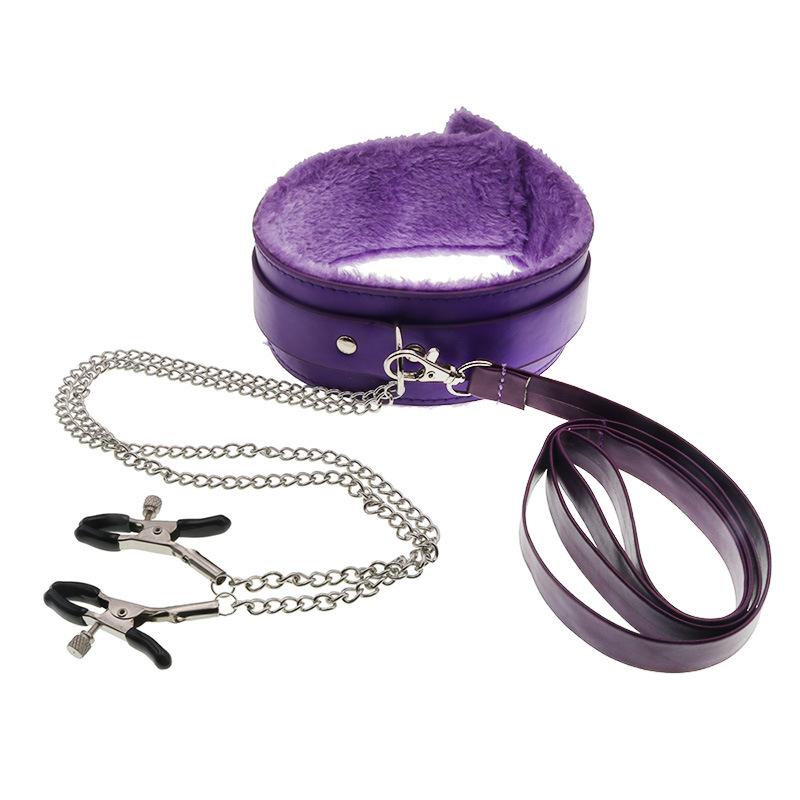 Plush Collar Nipple Clamp Chain Sex Toys Sex Tools for Women Wear Adult Love Aid Toys for Training