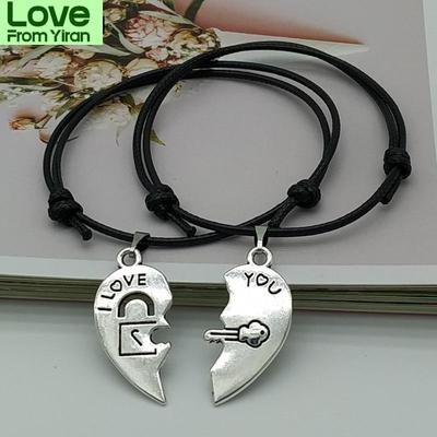 New Fashion Couple Bracelet Stitching Heart Bracelets Women Cute Cat Pendant Romantic Valentine 'S Day Present For Lovers