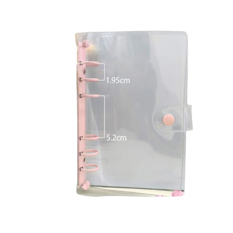 Ein 6-Ring-Ordner mit Druckknopf 6-Ring-Ordner Klare Weiche Notizbuchhülle Budgetplaner-Ordner für Schule Büro Besprechung