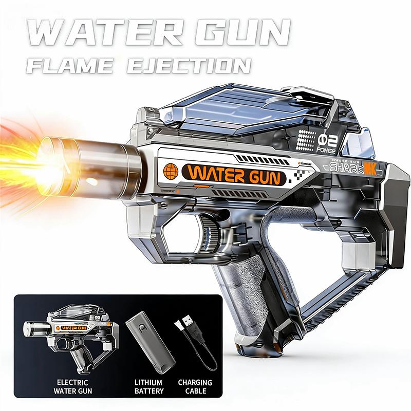 Electric Water Gun Toy Kids Water Squirt Gun with Lights and Sound Automatic Continuous Firing Watergun Beach Pool Outdoor Toy