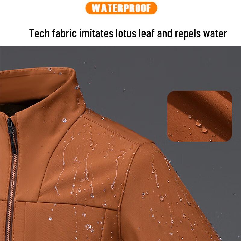 Maoren Men's Stand-up Collar Softshell Windbreaker