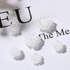 100Pcs/Set Nail Ornament Flower Shape Ice Penetration 3D Effect Resin Camellia Aurora White