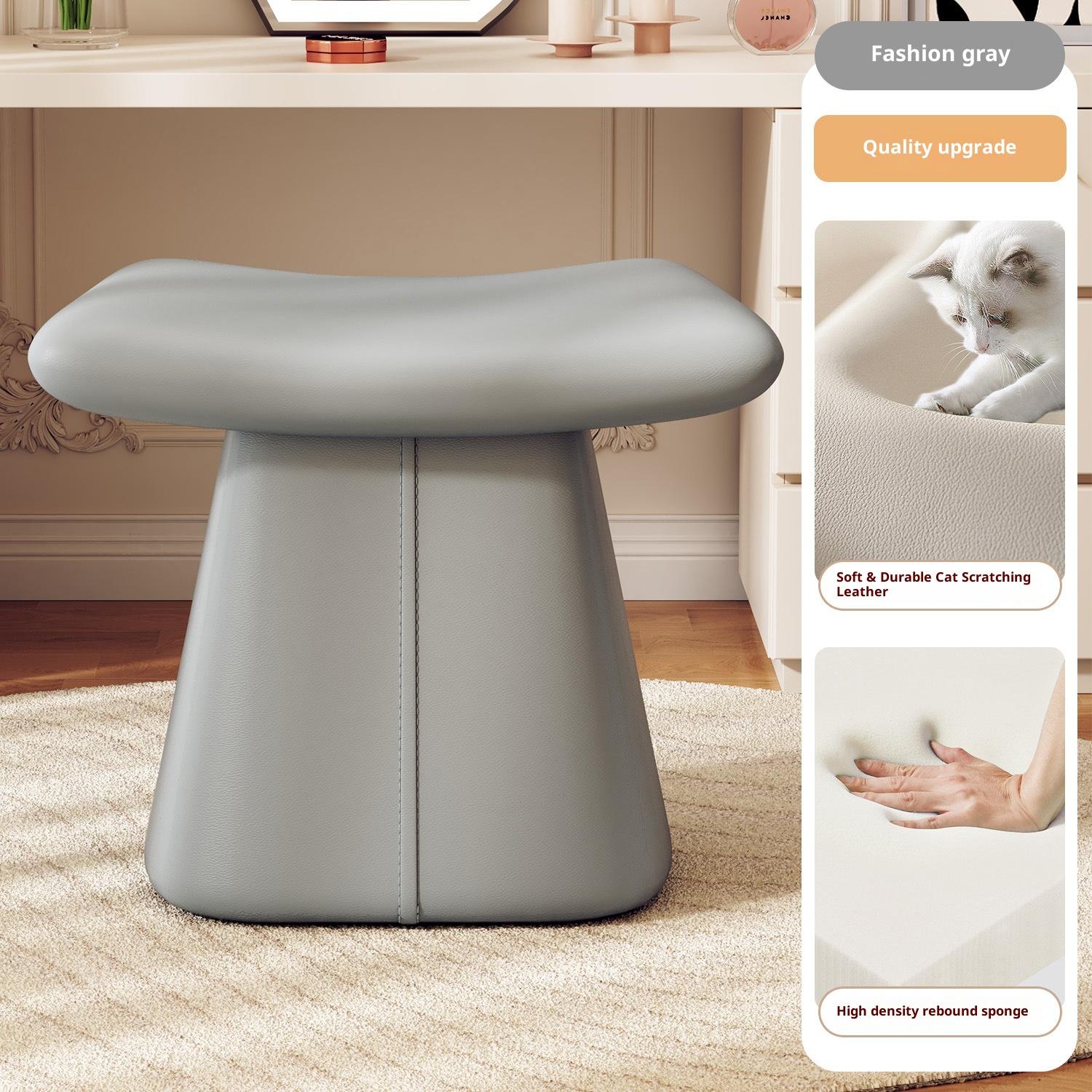 Туалетный столик для спальни Премиальное качество Стул-пианино и для смены обуви Домашнее кожаное кресло-диван Безопасно для кожи Дышащий серый 17370₽