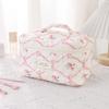 3pcs/set Cotton Large-capacity Makeup Bag Women's Niche Portable Toiletry and Storage Bag Small Floral and Cute Quilted Bag
