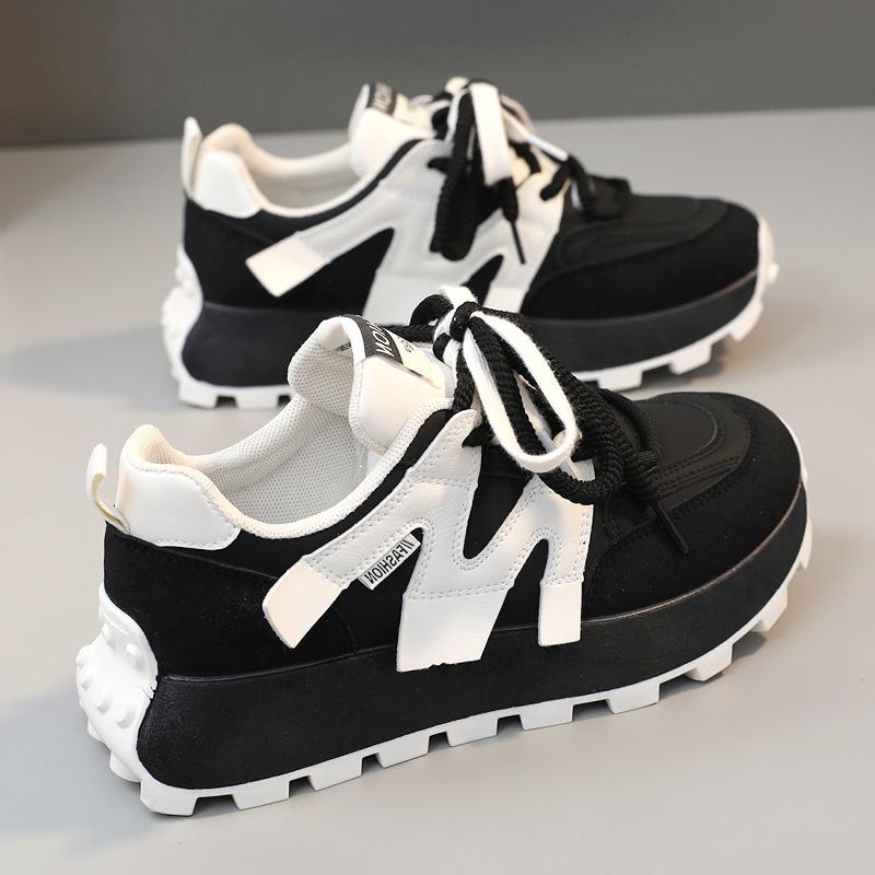 

Platform dad shoes Waffle Forrest Gump spring and autumn new casual running shoes 35 чёрный