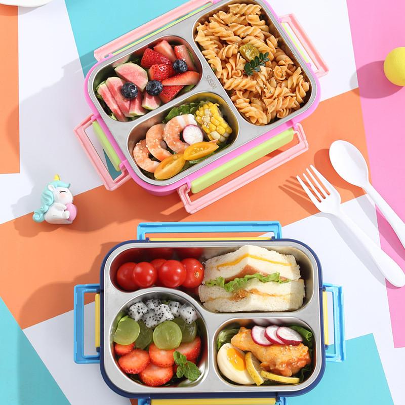 Cute Style Lunch Box With 3 Compartments For School And Office Use