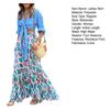 Ladies Skirt Colorful Rhombus Print High Waist Bohemian A-line Big Hem Patchwork Ruffle Drawstring Beach Maxi Skirt