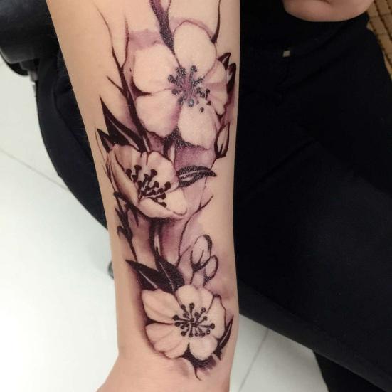Unisex Waterproof Plum Blossom Flower Arm Leg Tattoo Sticker Temporary Body Art
