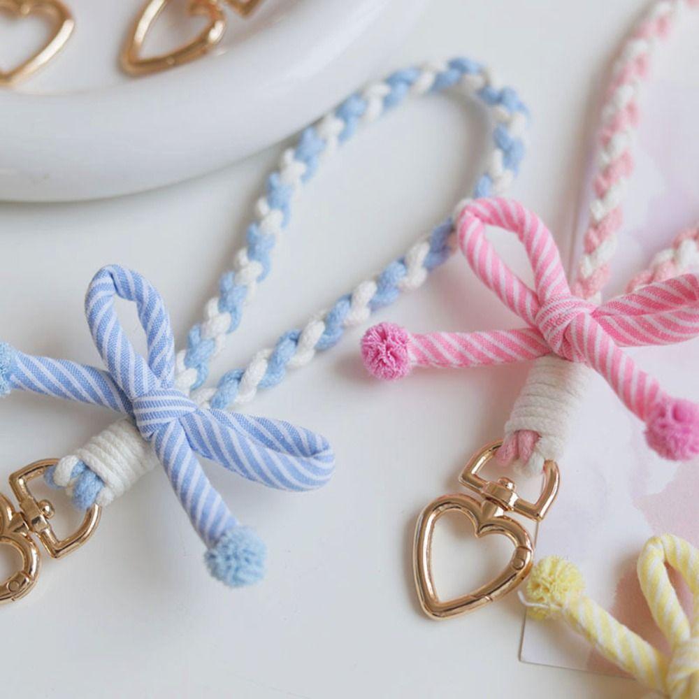 Handmade Bowknot Phone Lanyard Anti-lost Weaving Phone Wrist Strap  Phone Accessories