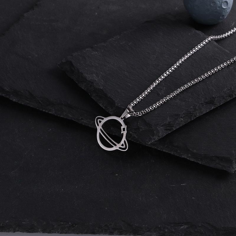 Women's Trendy Titanium Saturn Necklace - Versatile, Simple, Non-Fading Design